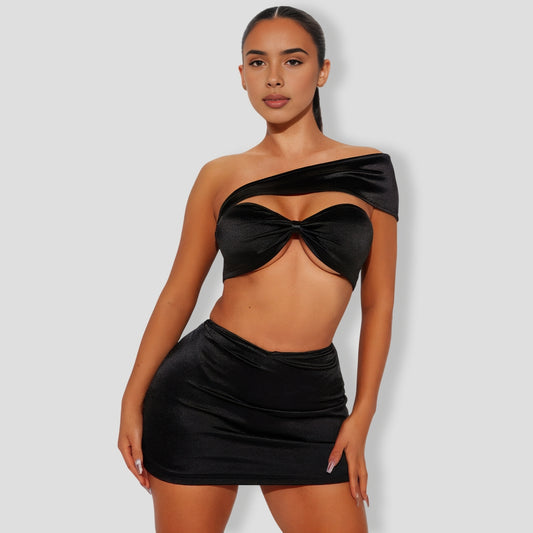 Endless Glow Satin Skirt Set