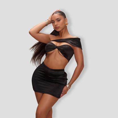 Endless Glow Satin Skirt Set