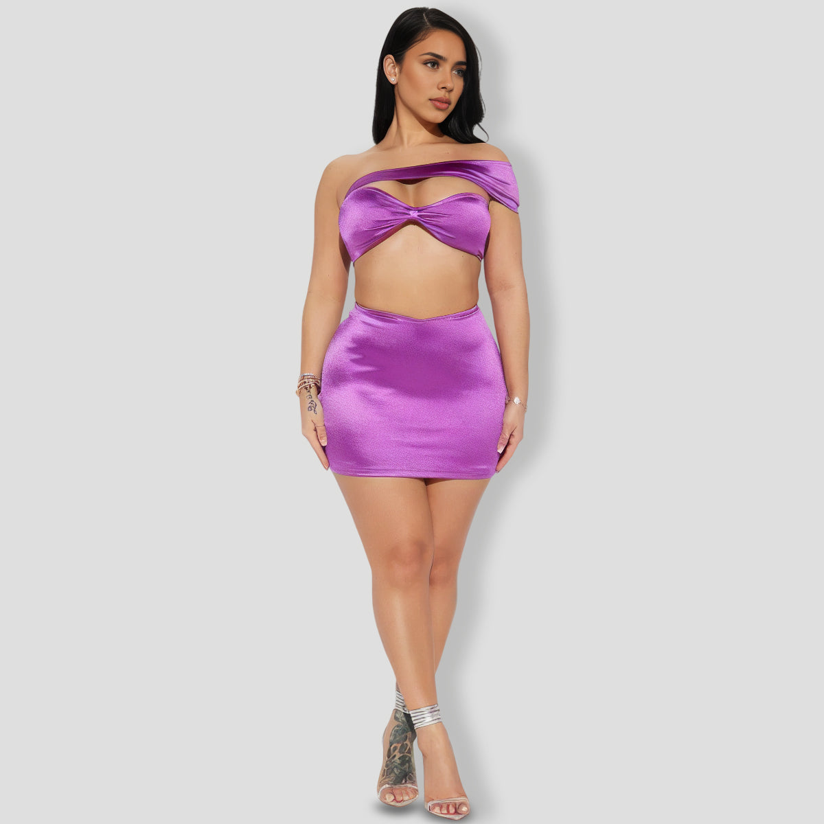 Endless Glow Satin Skirt Set