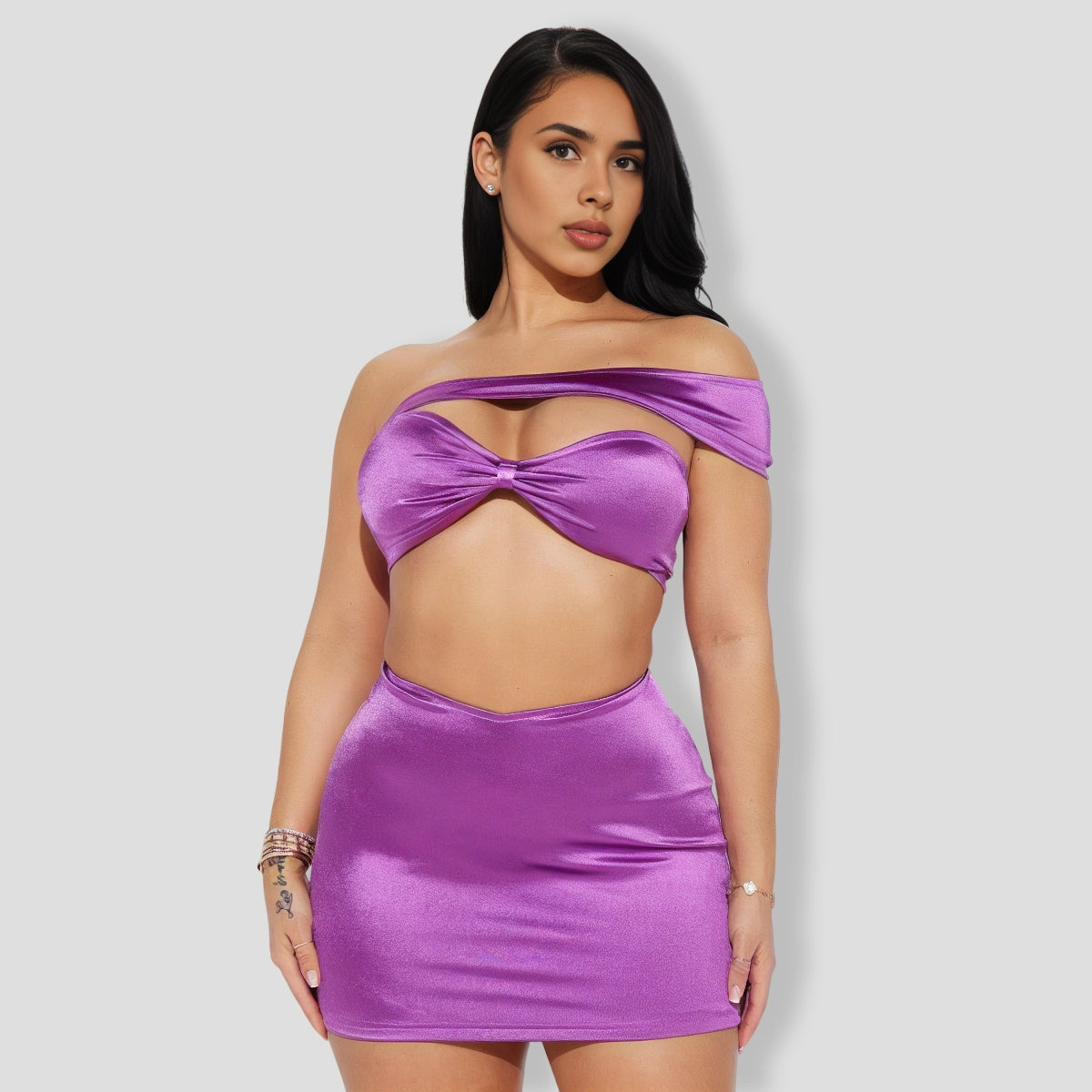 Endless Glow Satin Skirt Set