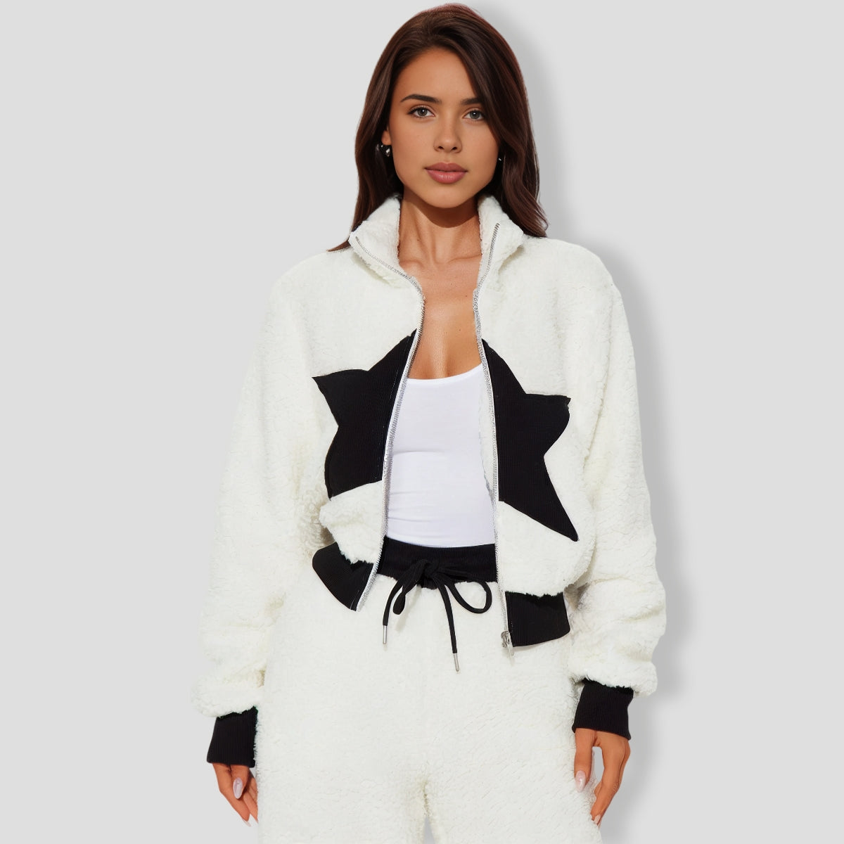 Eternal Star Sherpa Pant Set - Ivory