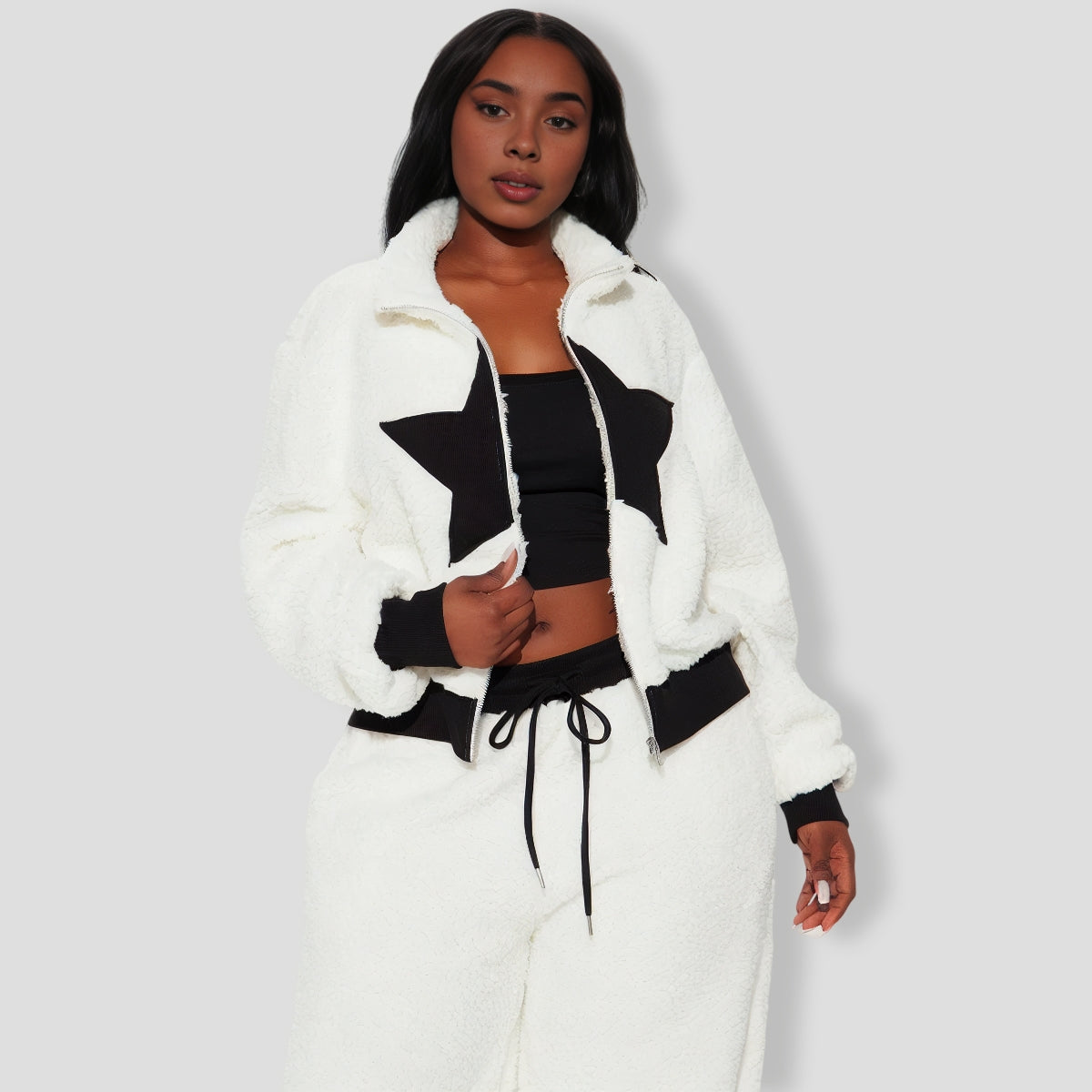 Eternal Star Sherpa Pant Set - Ivory