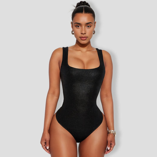 Evee Metallic Bodysuit - Black