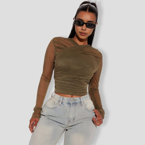 Olive Taste Mesh Top