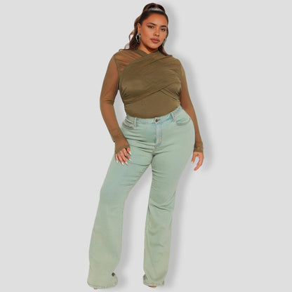 Olive Taste Mesh Top