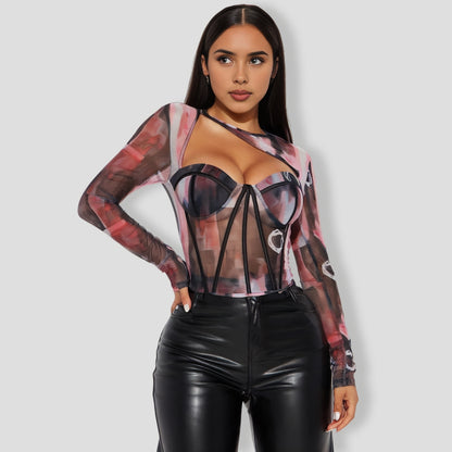 Love Mesh Corset Top