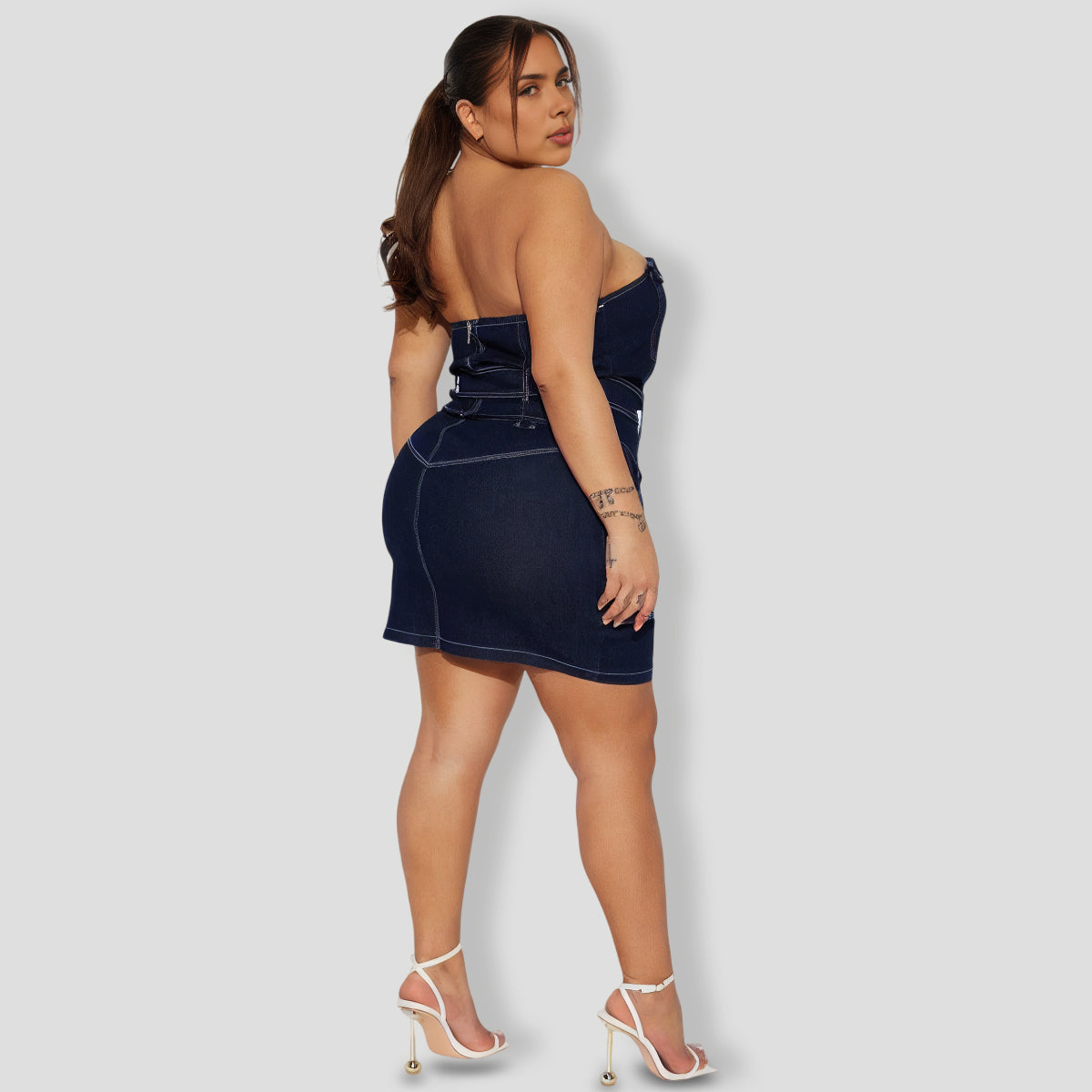 Feeling Perfect Denim Skirt Set - Dark Denim