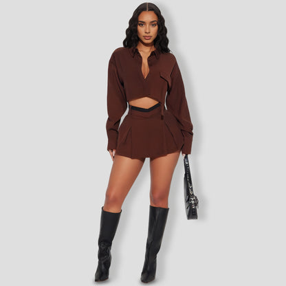 Fiona Skort Set - Chocolate
