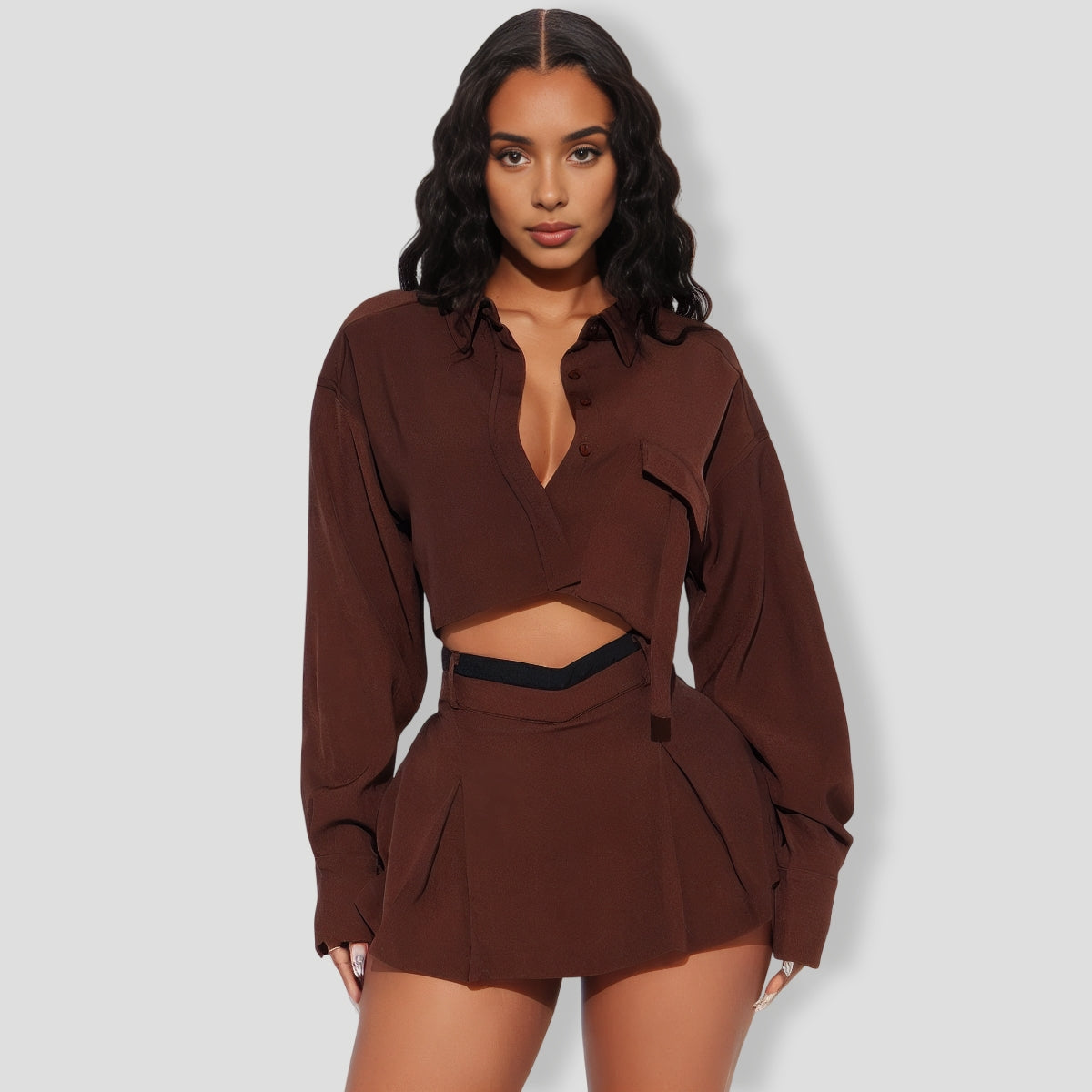 Fiona Skort Set - Chocolate