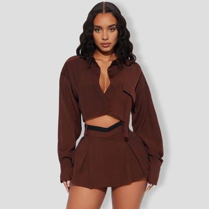 Fiona Skort Set - Chocolate