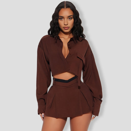 Fiona Skort Set - Chocolate