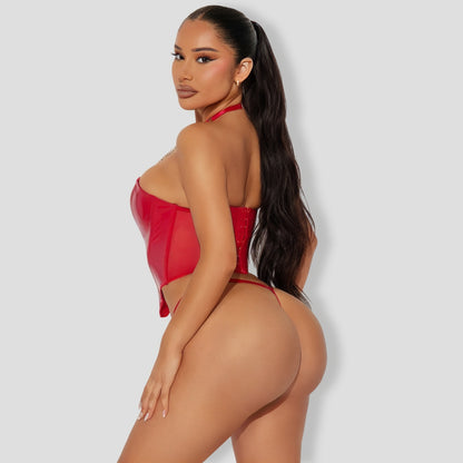 Follow My Lead Red Liquid Vinyl Chain 2 Piece Set