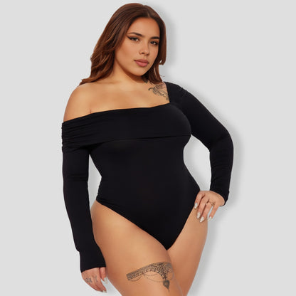 Gia One Shoulder Bodysuit - Black