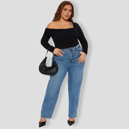 Gia One Shoulder Bodysuit - Black