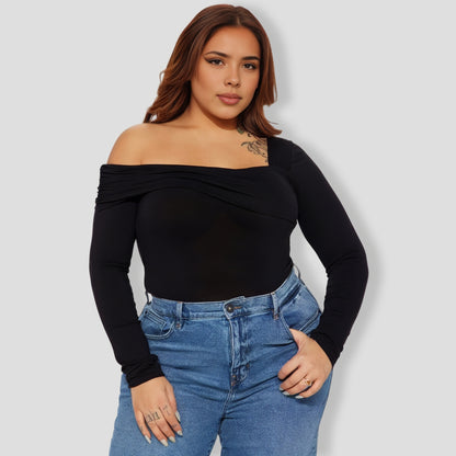 Gia One Shoulder Bodysuit - Black