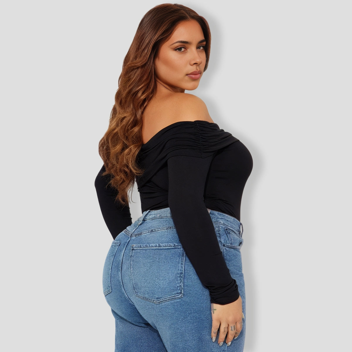Gia One Shoulder Bodysuit - Black