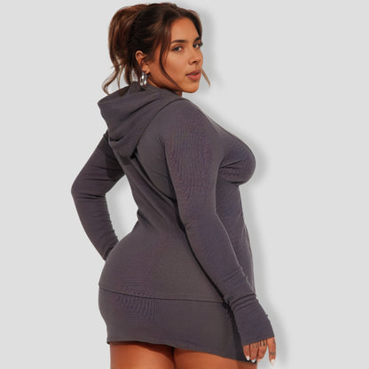 Head Turner Skirt Set - Charcoal