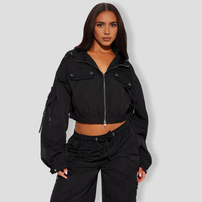 illa Windbreaker Jogger Set - Black