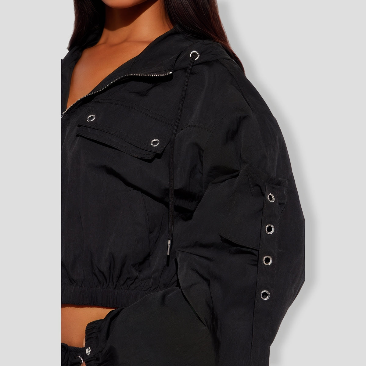 illa Windbreaker Jogger Set - Black