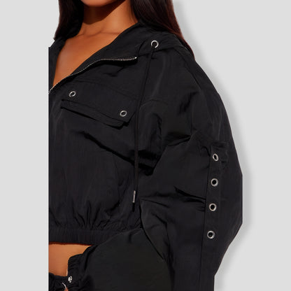 illa Windbreaker Jogger Set - Black