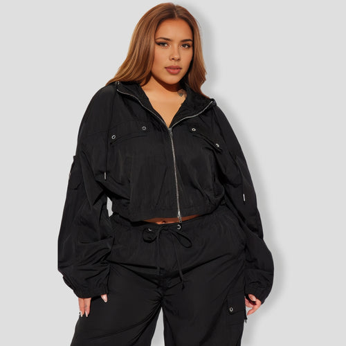 illa Windbreaker Jogger Set - Black