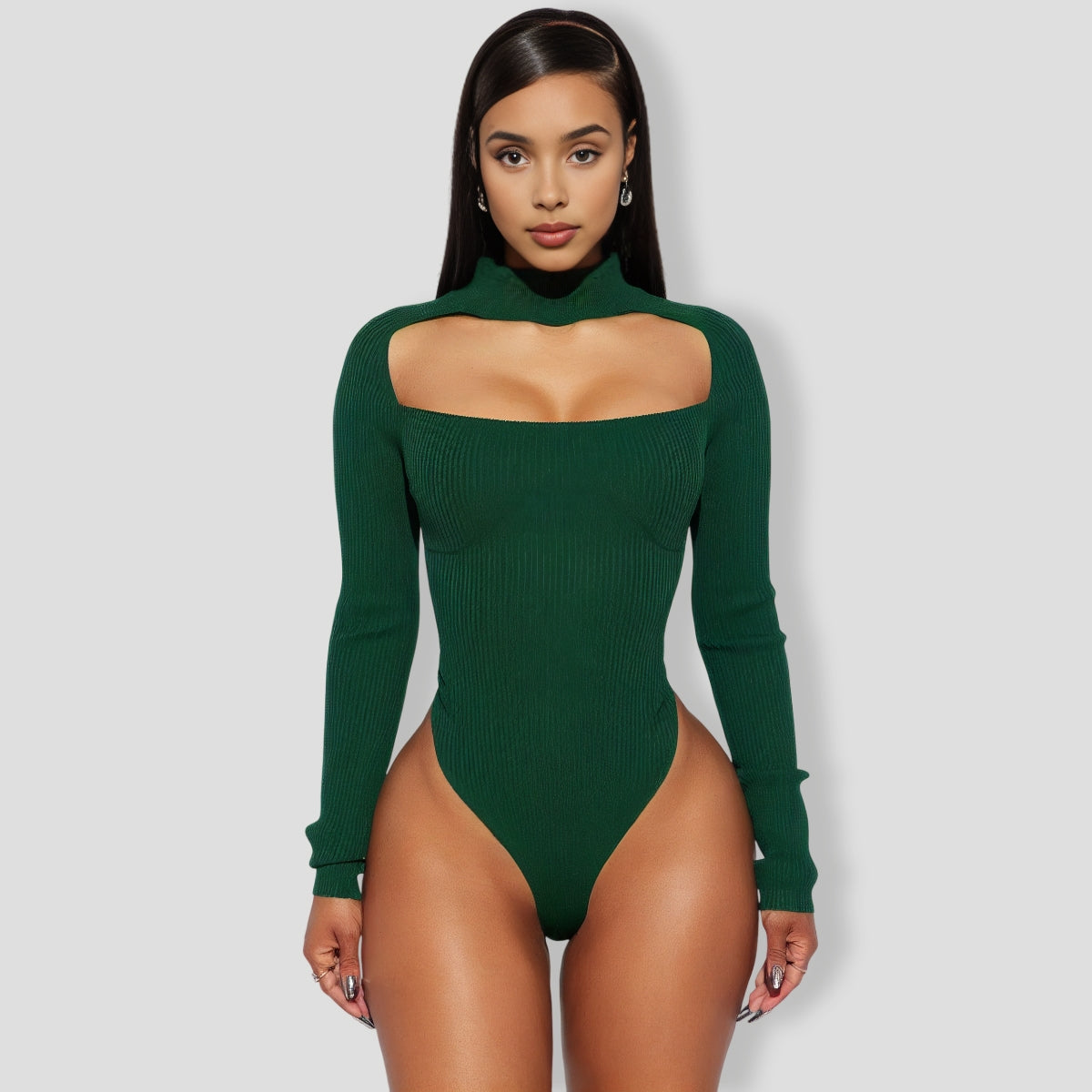 Jodeci Sweater Bodysuit - Hunter