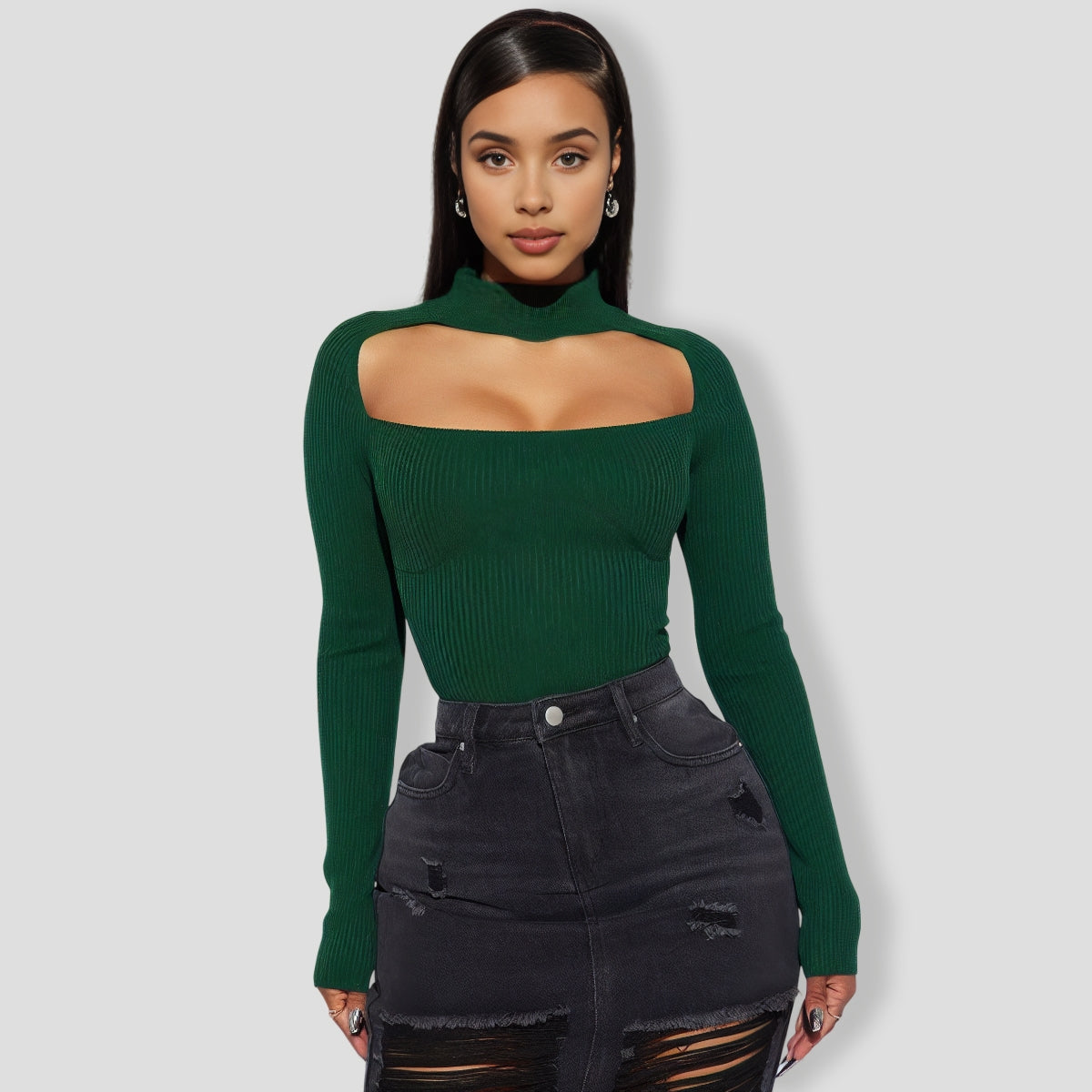 Jodeci Sweater Bodysuit - Hunter