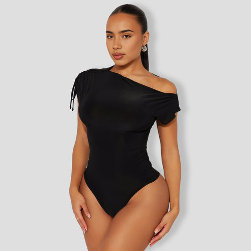 Julianne Off Shoulder Bodysuit - Black