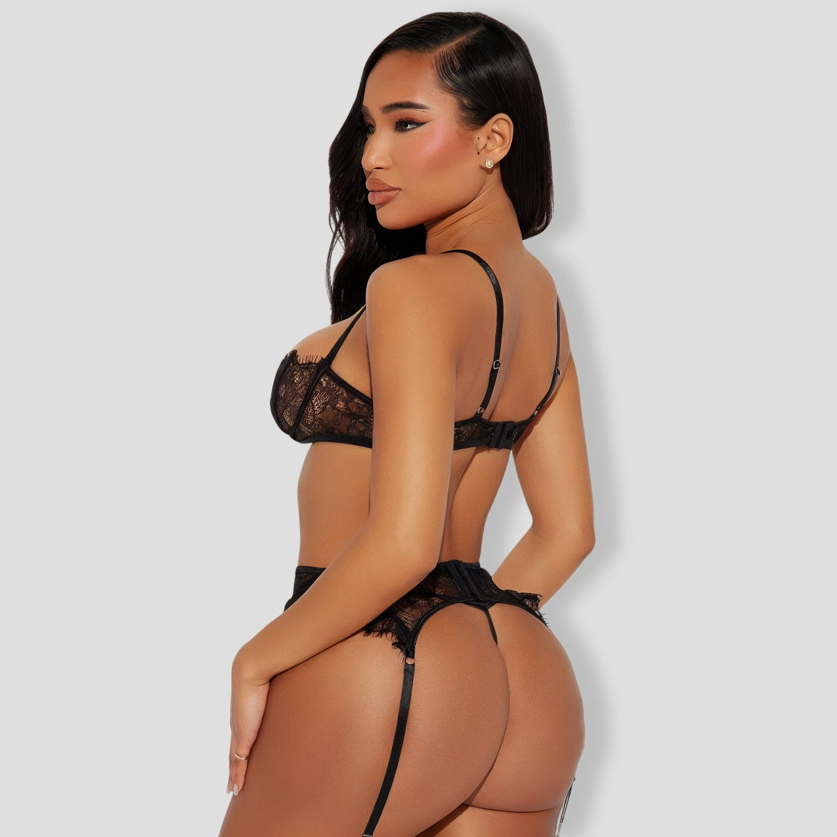 I Want You Lace 3 Piece Garter Set