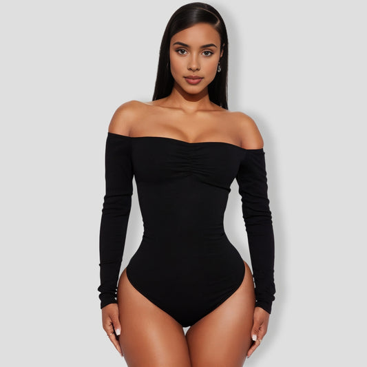 Kelly Off Shoulder Bodysuit - Black