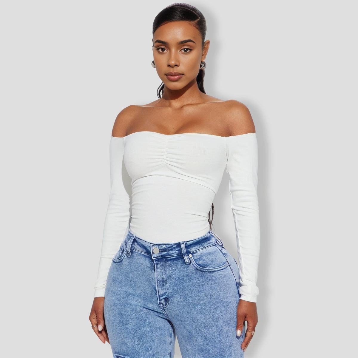 Kelly Off Shoulder Bodysuit - Off White