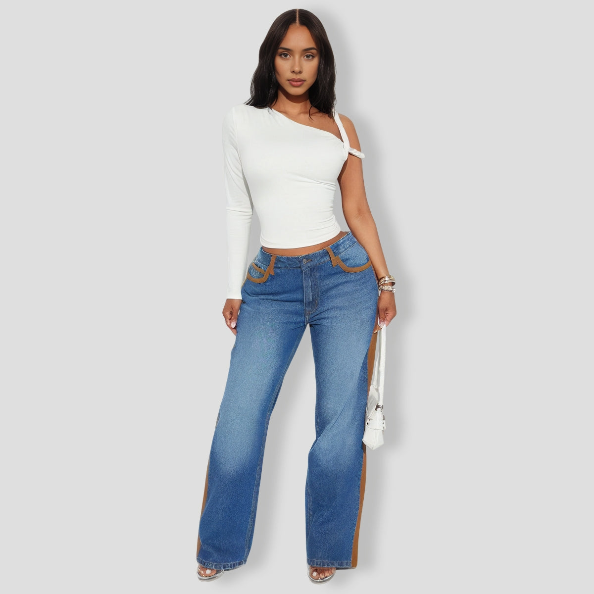 One Shoulder Long Sleeve Top