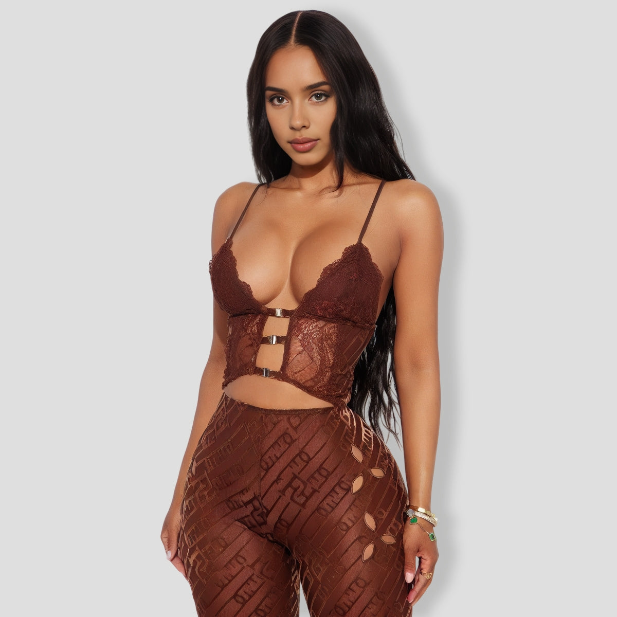 Sheer Velvet Pant Set