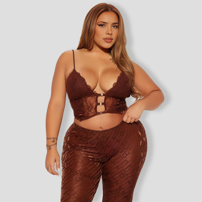 Sheer Velvet Pant Set