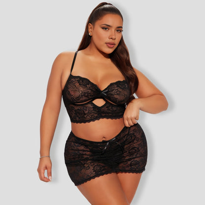 Lace Be Honest 3 Piece Black Set