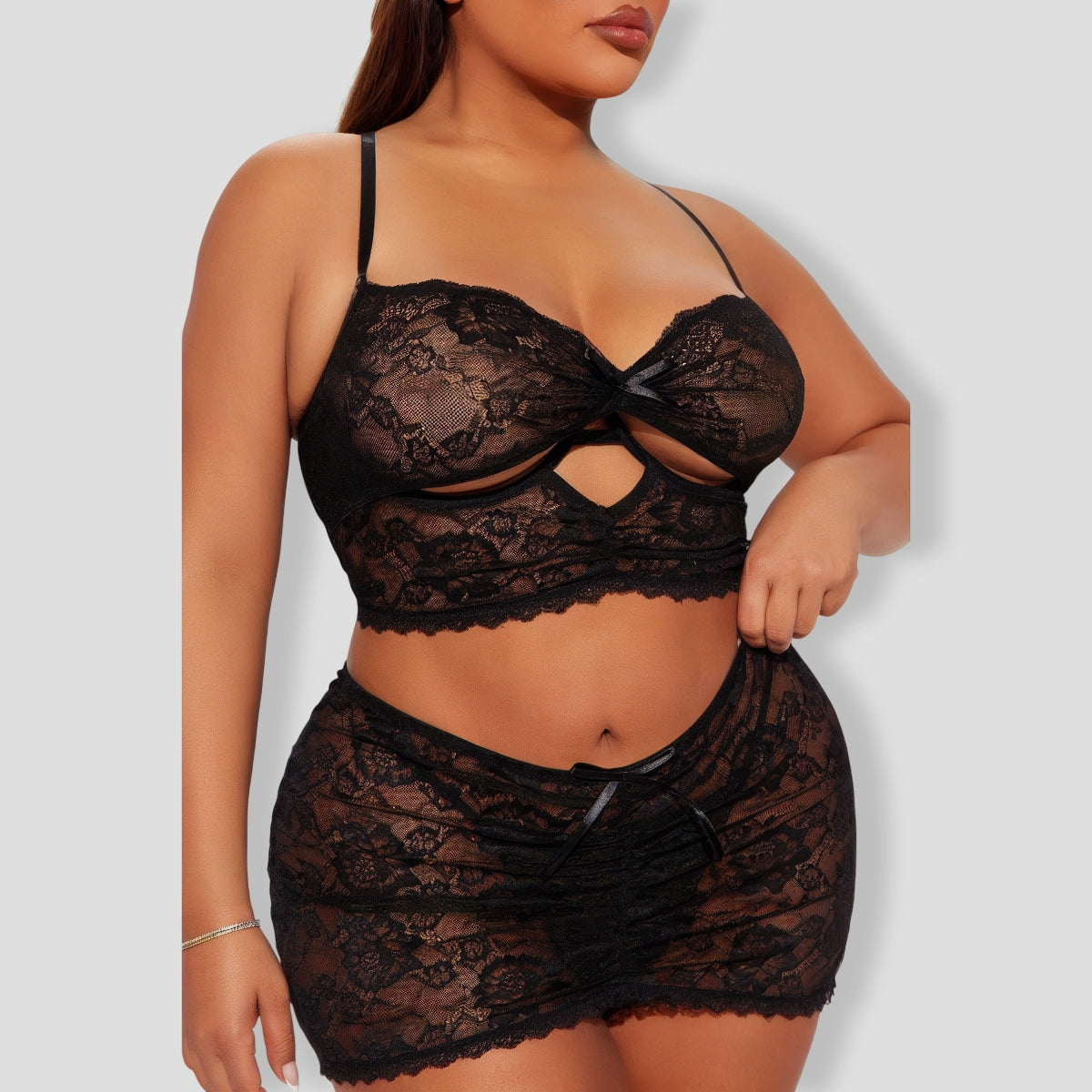 Lace Be Honest 3 Piece Black Set