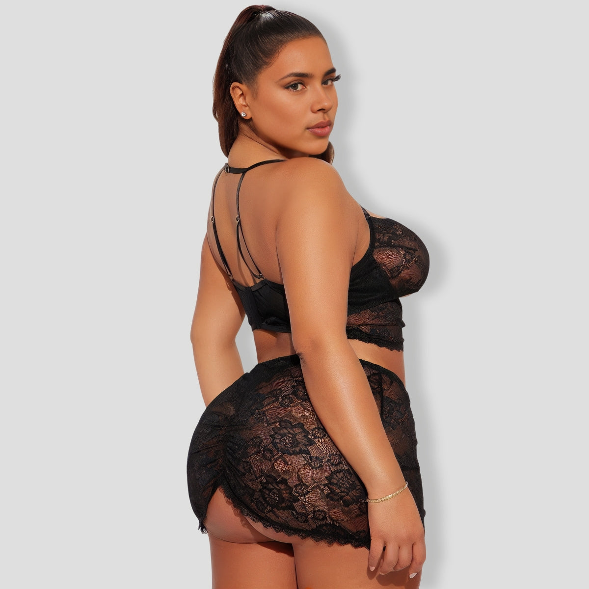 Lace Be Honest 3 Piece Black Set