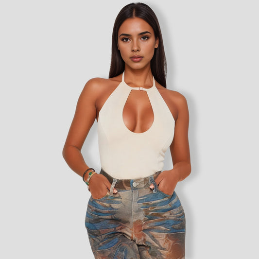 Cream Halter Top