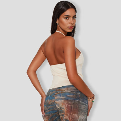 Cream Halter Top