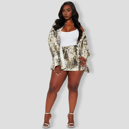 Leopard Love Skirt Set - Olive combo