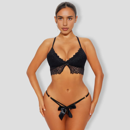 Black Pearl Crotchless G-String Thong Panty