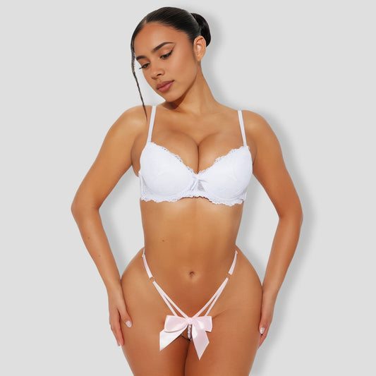 Pearl Crotchless Pink GString Thong Panty