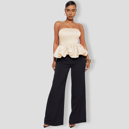 Ivory Bubble Hem Top