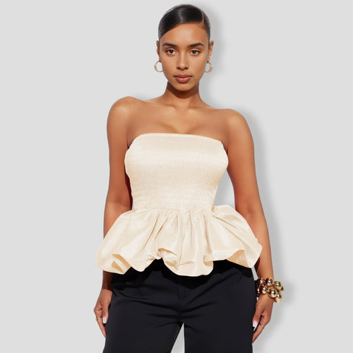 Ivory Bubble Hem Top