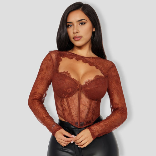 Lingering Feelings Lace Corset Top