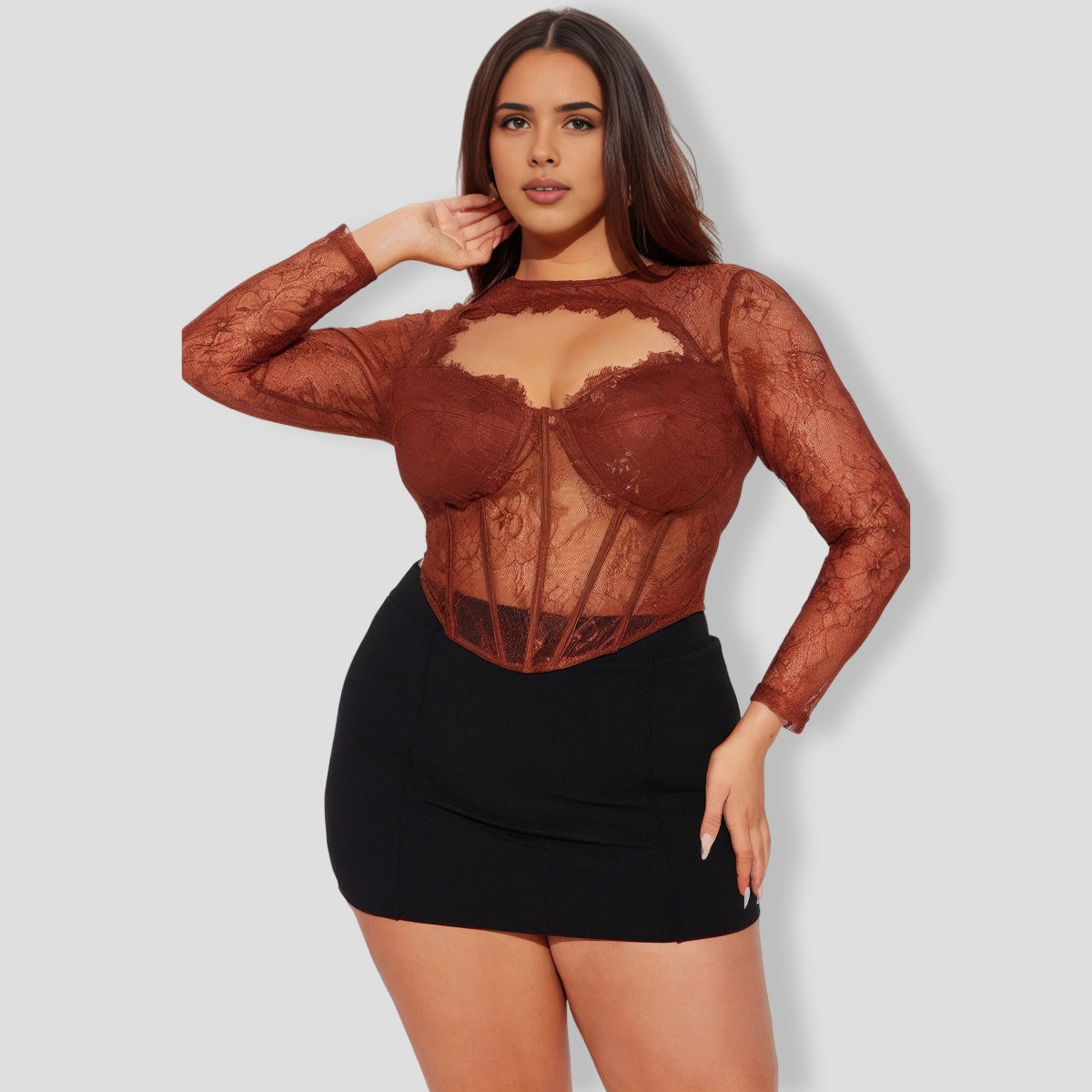 Lingering Feelings Lace Corset Top