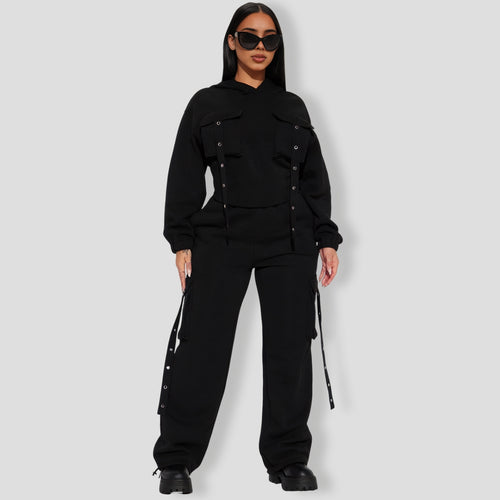 Lizzy Fleece Cargo Set - Black
