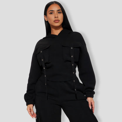 Lizzy Fleece Cargo Set - Black