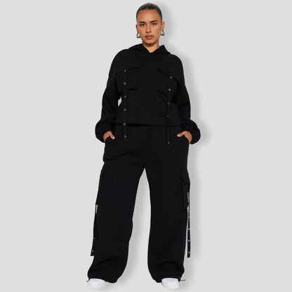 Lizzy Fleece Cargo Set - Black