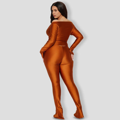 Lover Girl Metallic Legging Set - Bronze